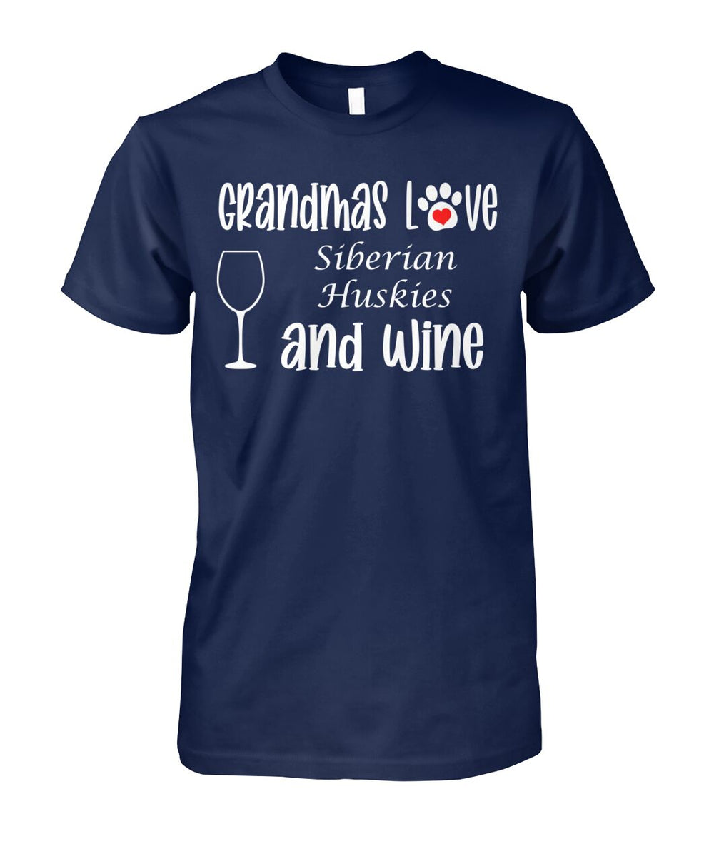 Grandmas Love Siberian Huskys and Wine