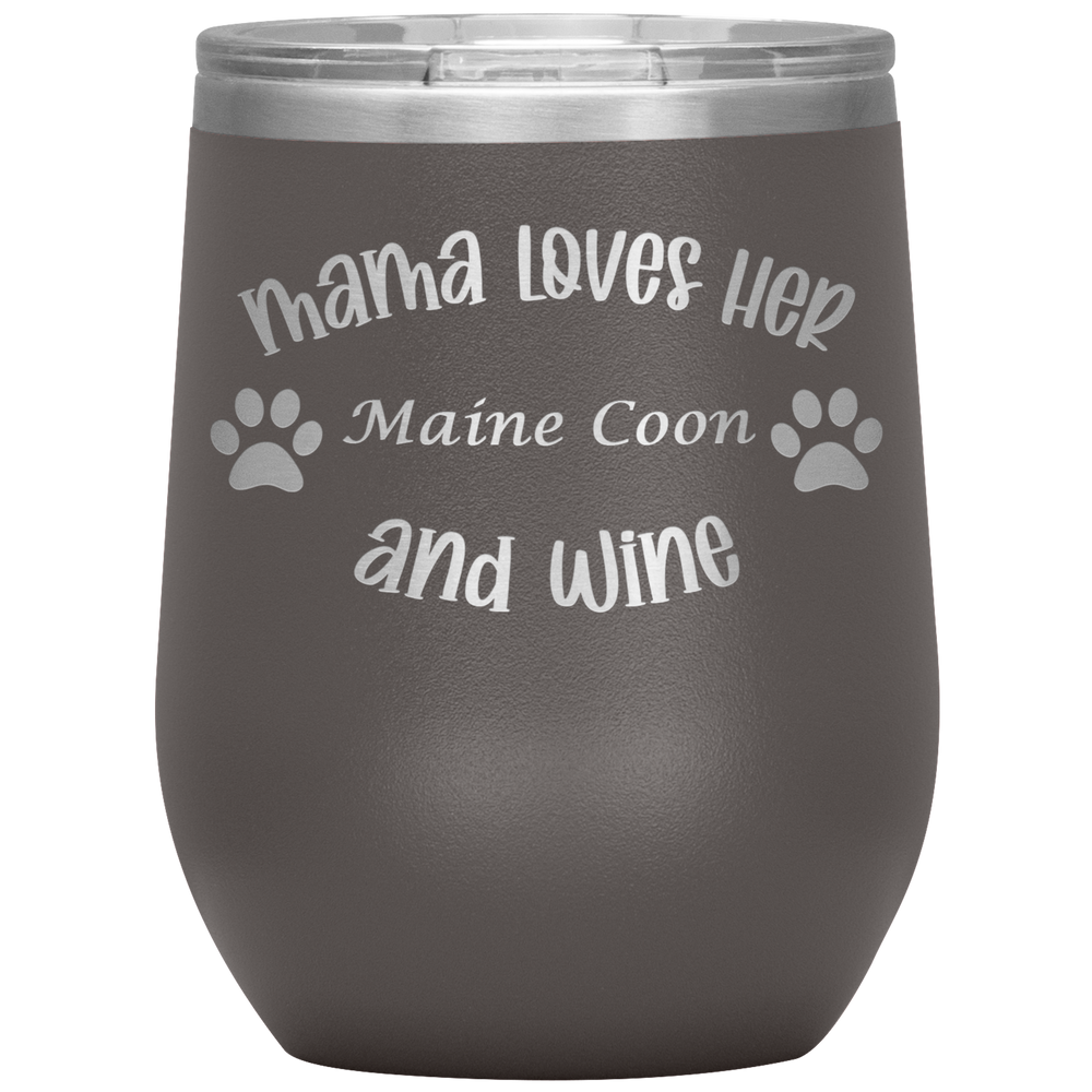 Mama Loves Her Maine Coon and Wine