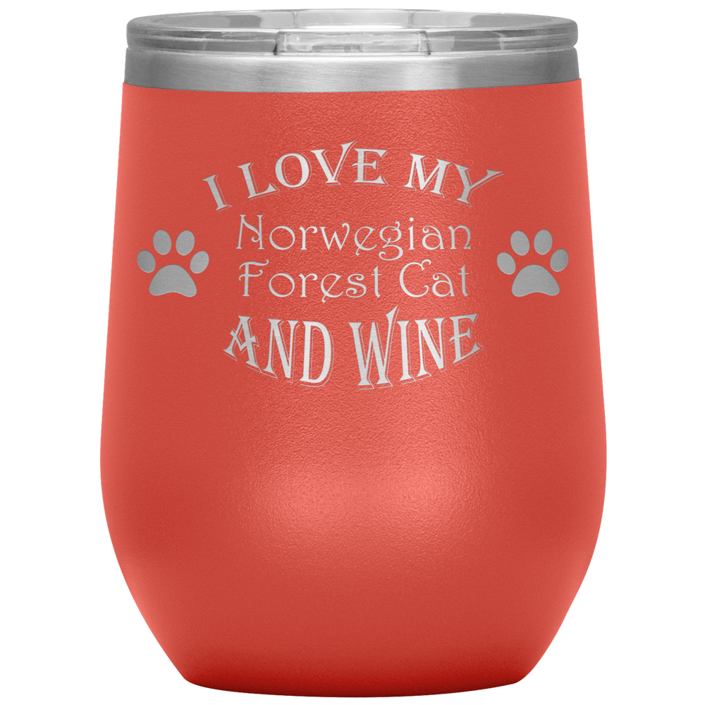I Love My Norwegian Forest Cat and Wine