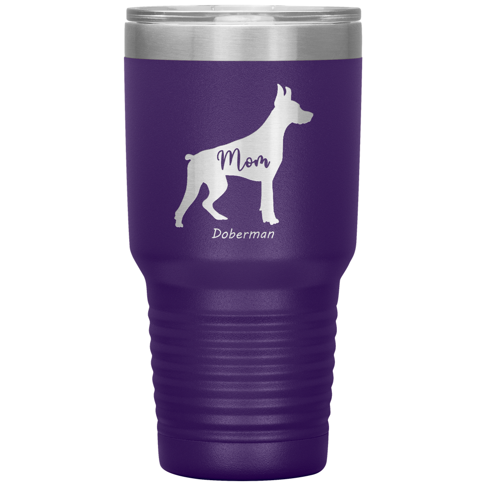 Doberman Mom Silhouette 30 Oz. Tumbler