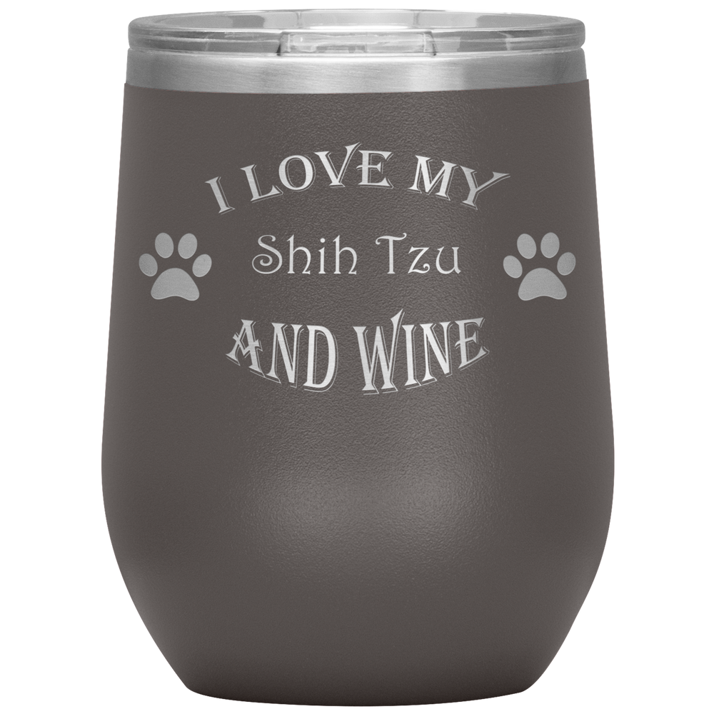 I Love My Shih Tzu Wine Tumbler
