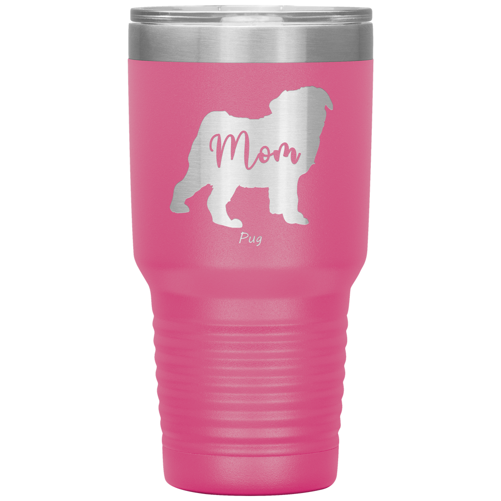 Pug Mom Silhouette 30 Oz. Tumbler